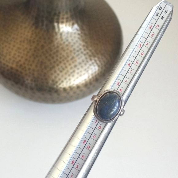 Vintage 925 Sterling Silver Ring W Blue Lapis Lazuli Gemstone 6 - Picture 5 of 16